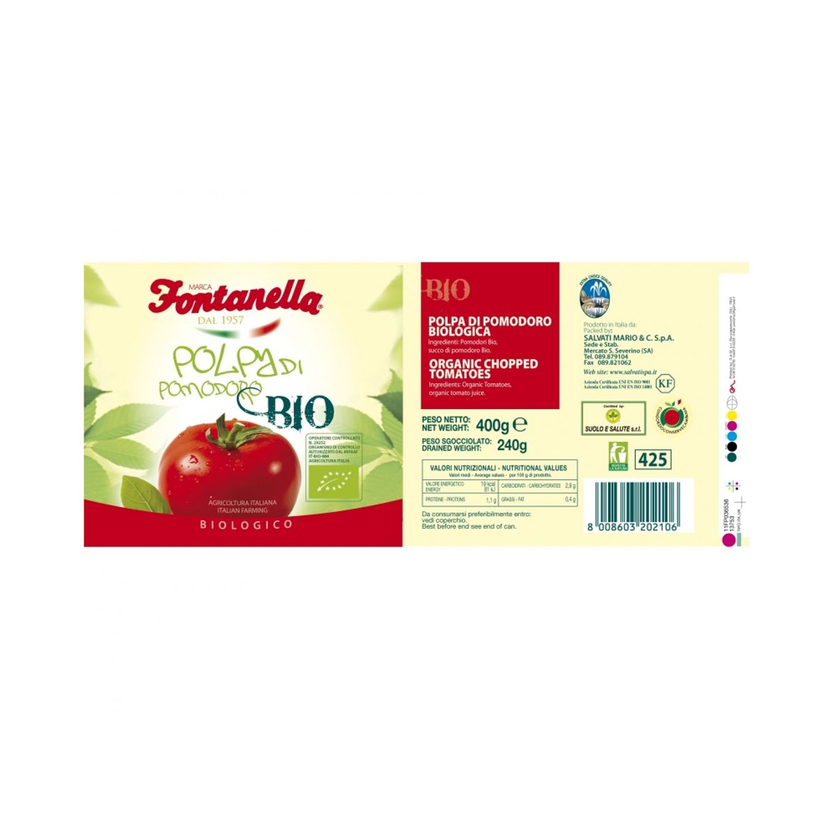 Fontanella Easy Open Organic Tomato Pulp 400g