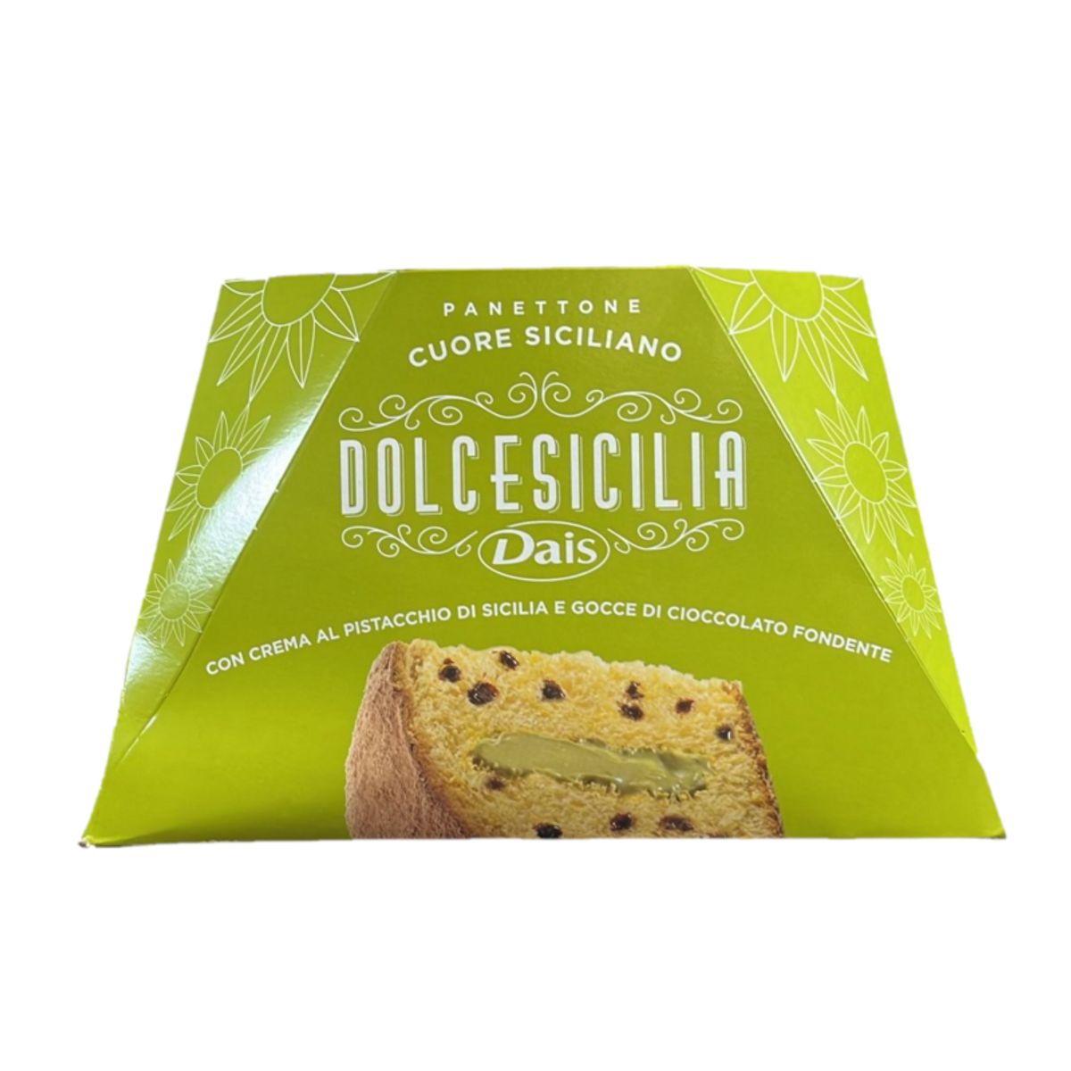Dais Panettone Cuore Siciliano Dolcesicilia Dais 750g – Con Crema al Pistacchio di Sicilia e Gocce di Cioccolato Fondente – Specialità Siciliana Artigianale