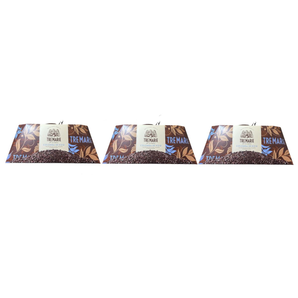 Tre Marie Colomba Re Noir with Extra Dark Chocolate 800 Gr - 3 Pieces