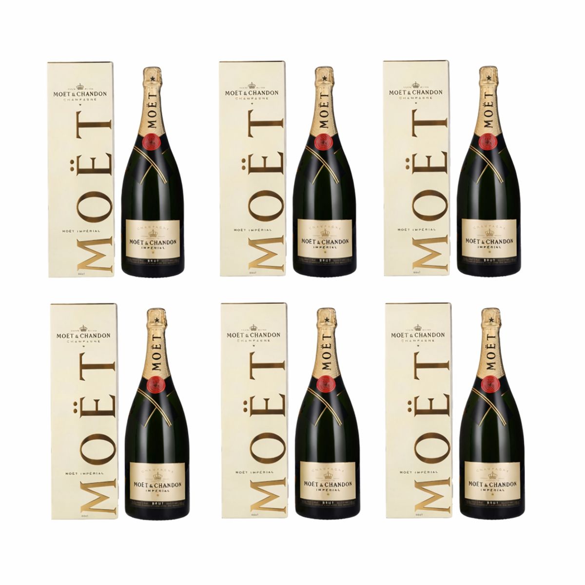 Champagne Moët & Chandon Impérial avec étui 75 cl - 6 pièces