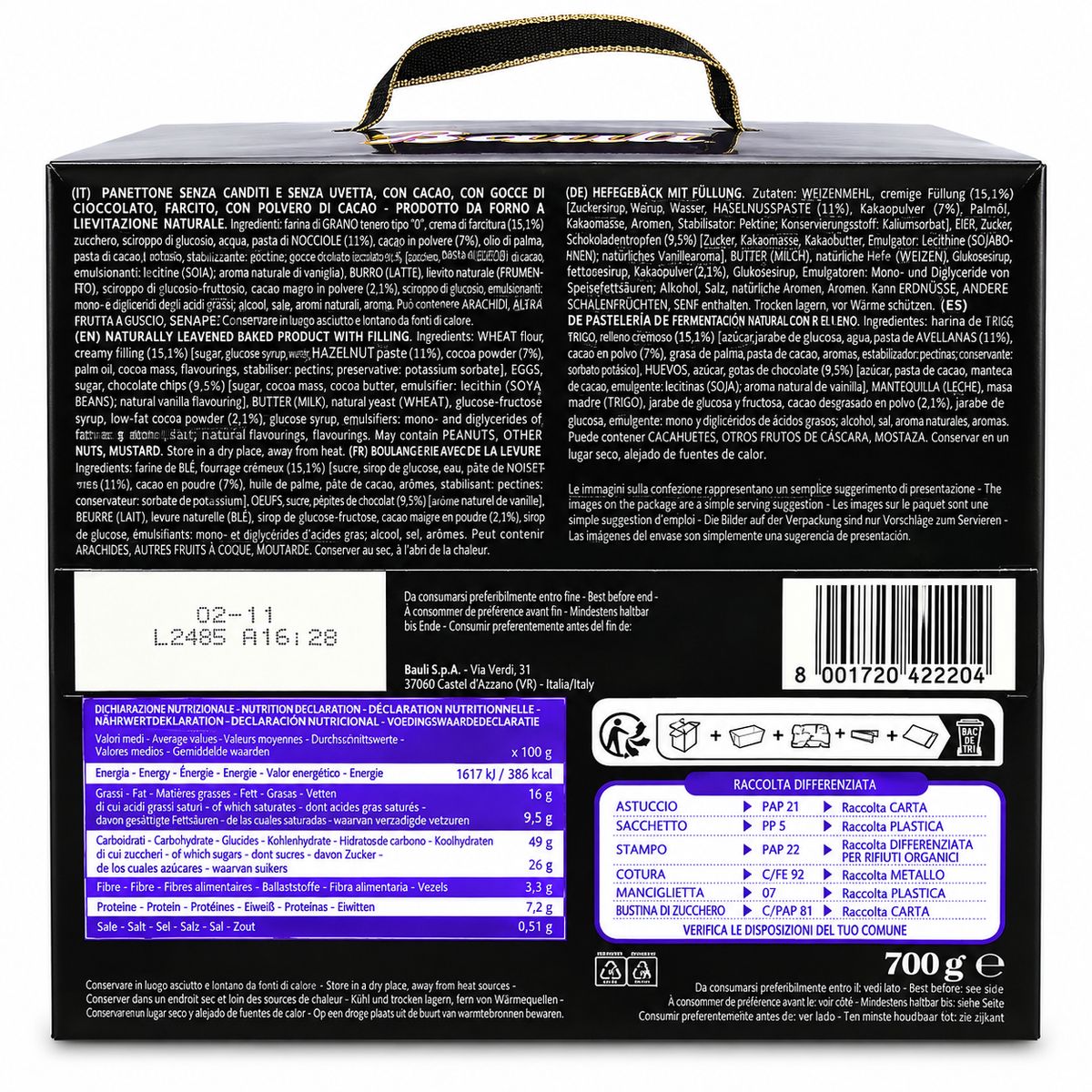 Bauli Panettone Moro 700 g