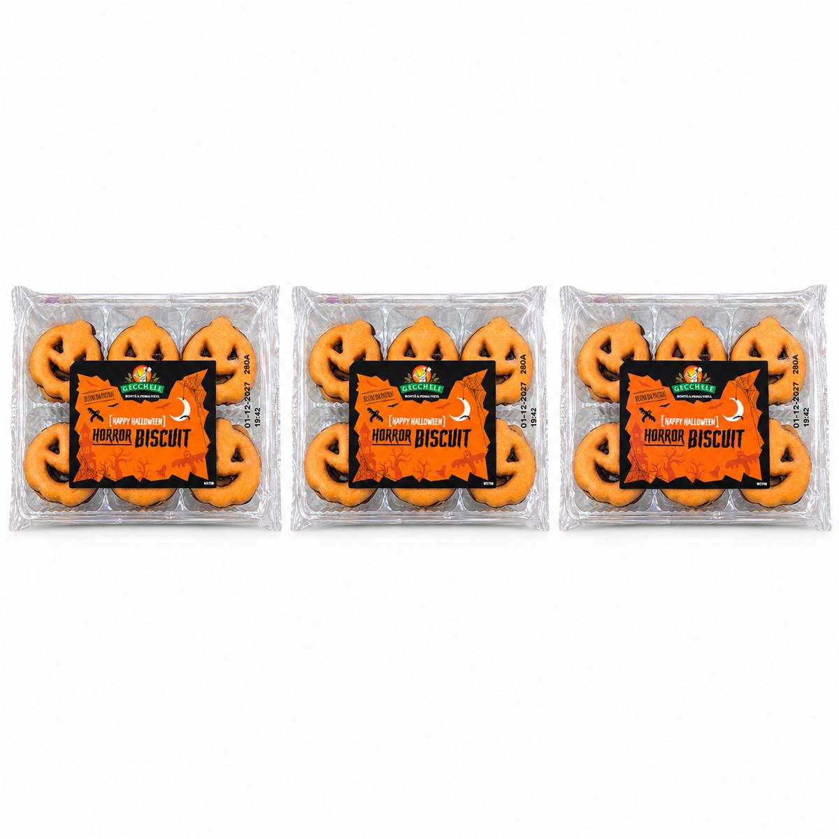 Biscuits Gecchele Horror Halloween 165 g | 3 pièces