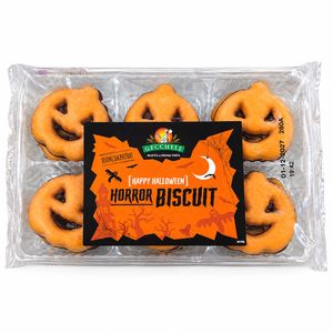 Gecchele Happy Halloween Horror Biscuit 165 g – Biscuits Italiens en Forme de Citrouille pour Halloween