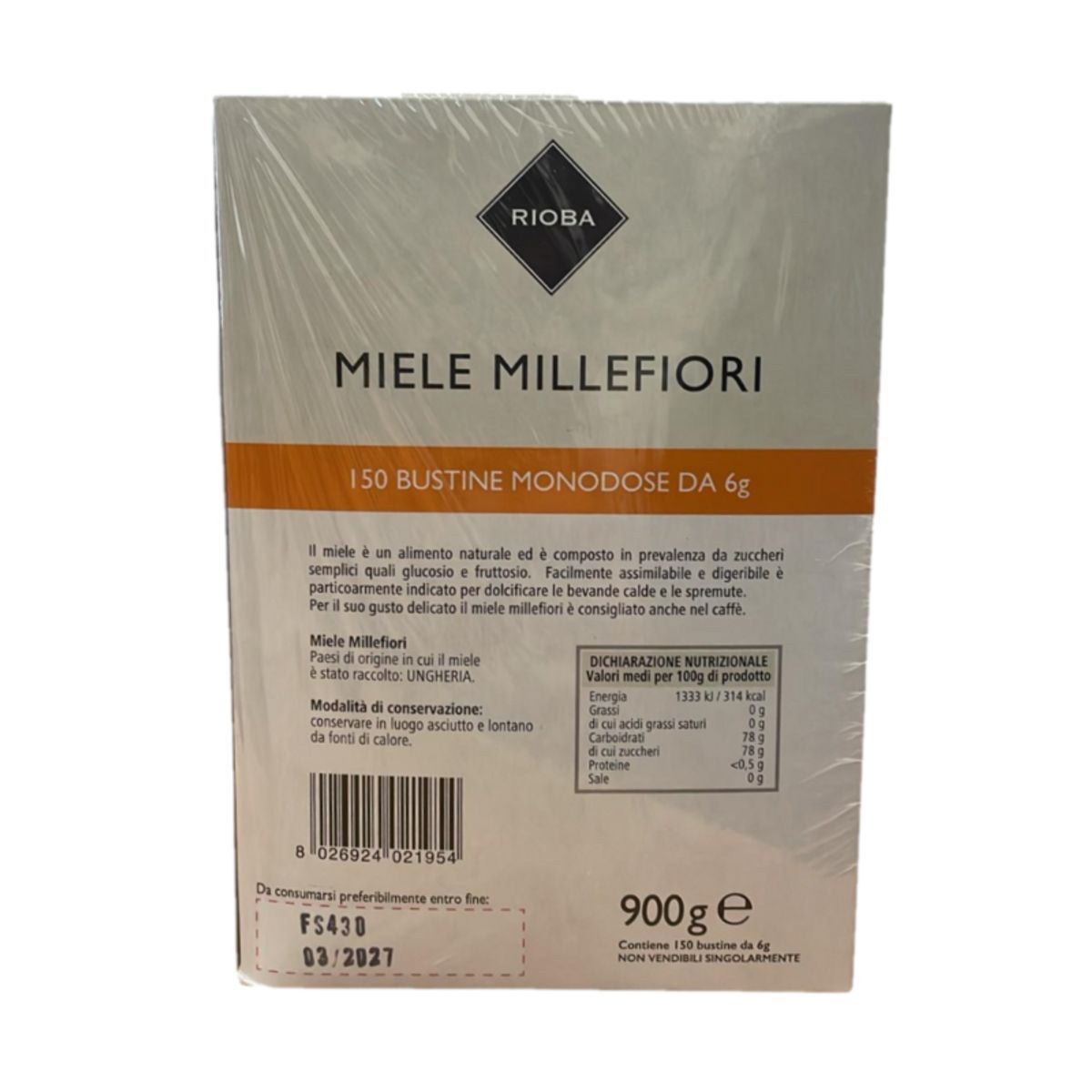 Rioba Wildflower Honey – 150 Single-Serve Sachets of 6g (900g)