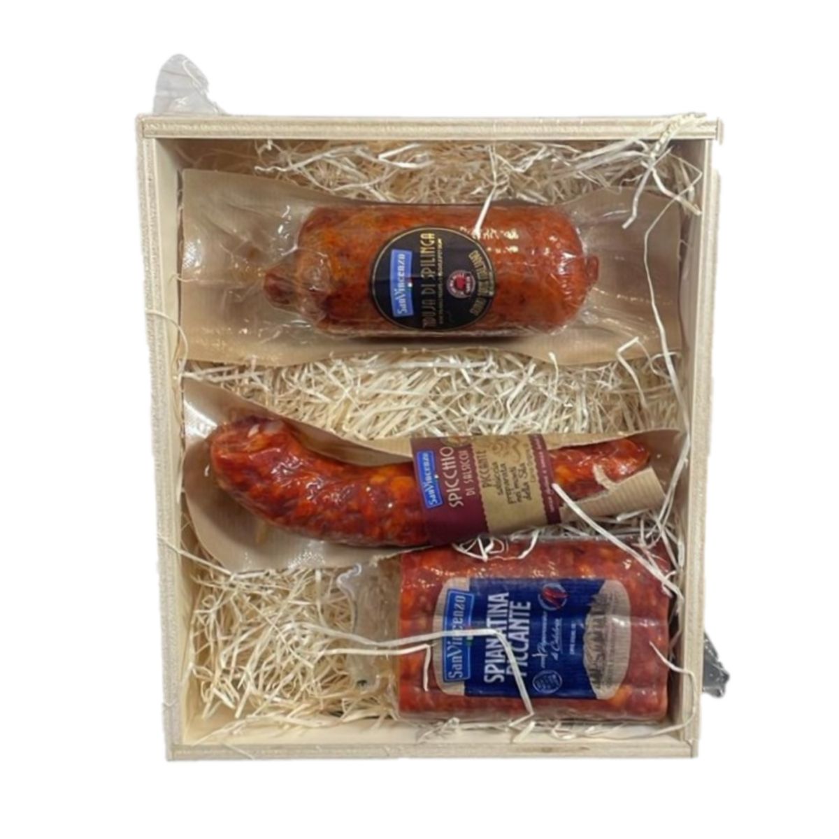 Cassetta di Salumi Calabresi Piccanti – Spianata, Salsiccia e ’Nduja Artigianali 700g