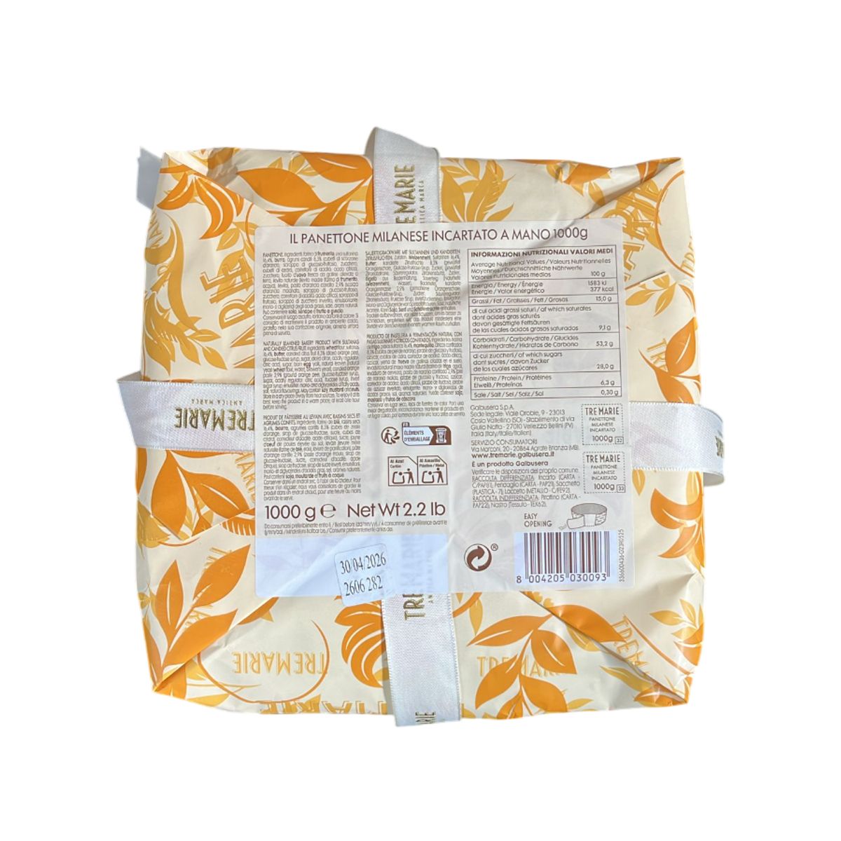 Tre Marie Milanese Panettone Wrapped 1 kg