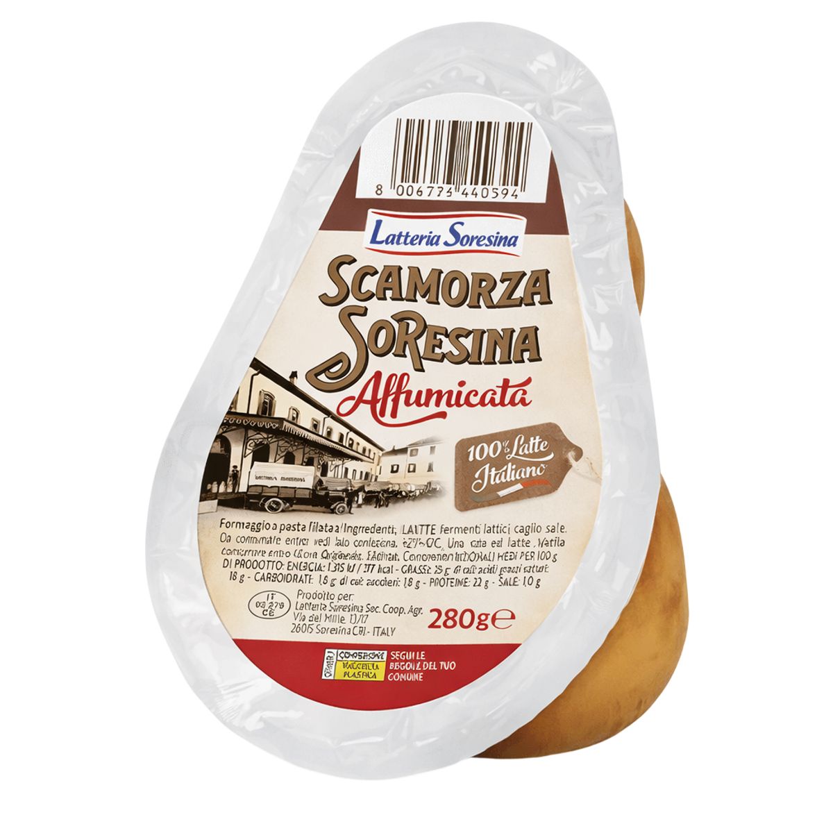 Latteria Soresina geräucherter Scamorza 280 Gr