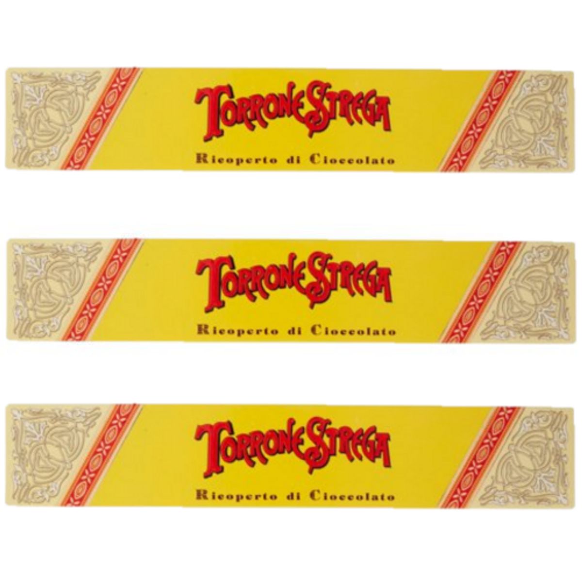 Strega Alberti Torrone Covered in 62% Dark Chocolate 150 Gr - 3 Pieces