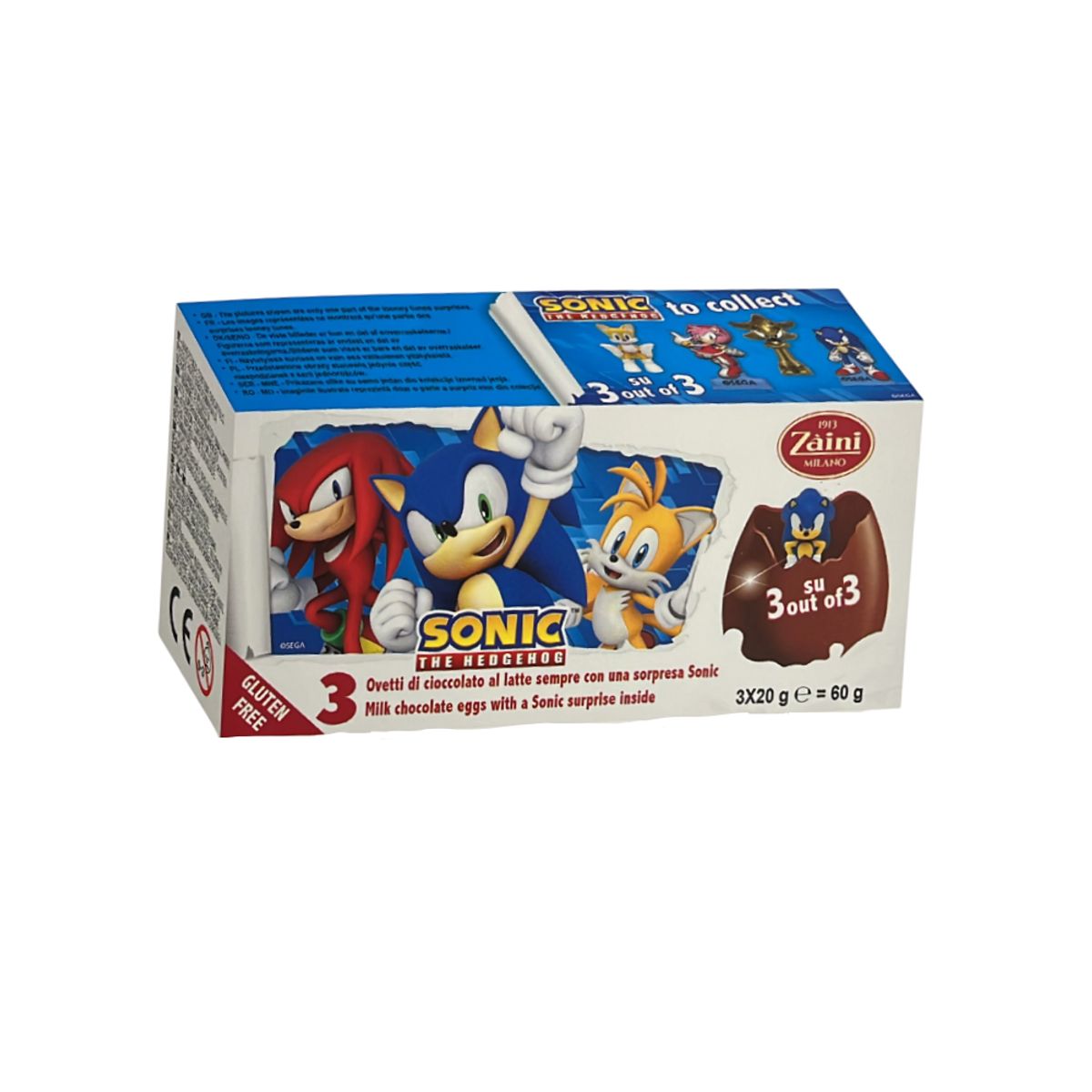 Sonic Milk Chocolate Eggs 3×20 g