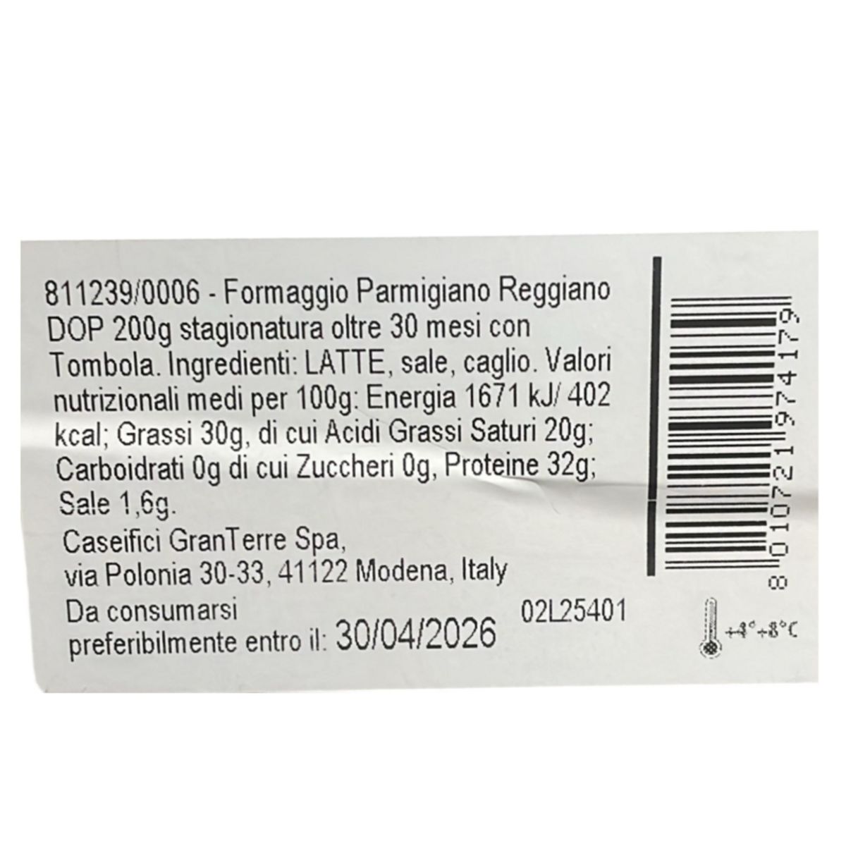 Parmareggio Parmigiano Reggiano DOP, 30 Monate gereift mit Maus-Tombola – Weihnachtsedition, 200 g