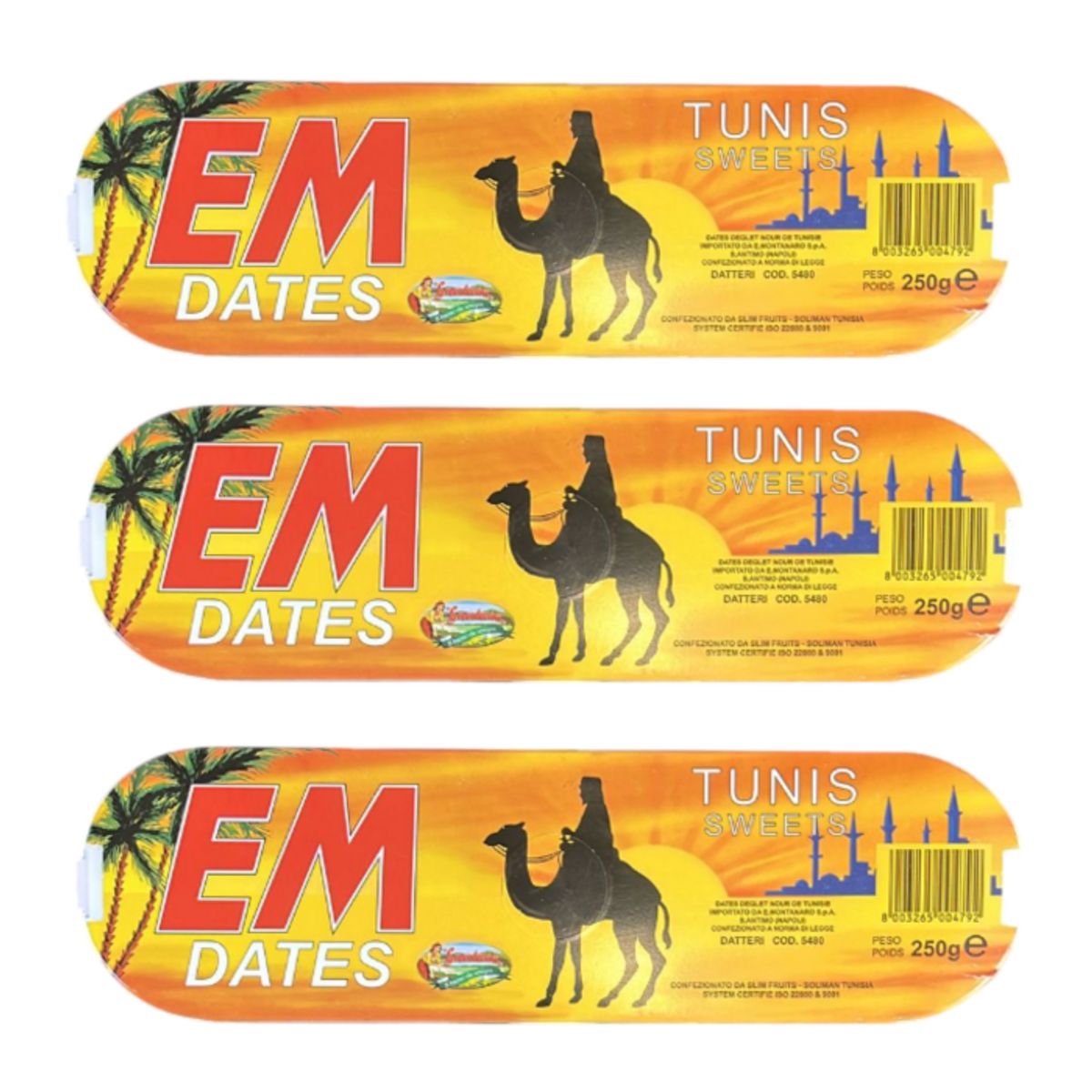 La Montanara Dates Deglet Nour Tunisia 250 g - 3 Pieces