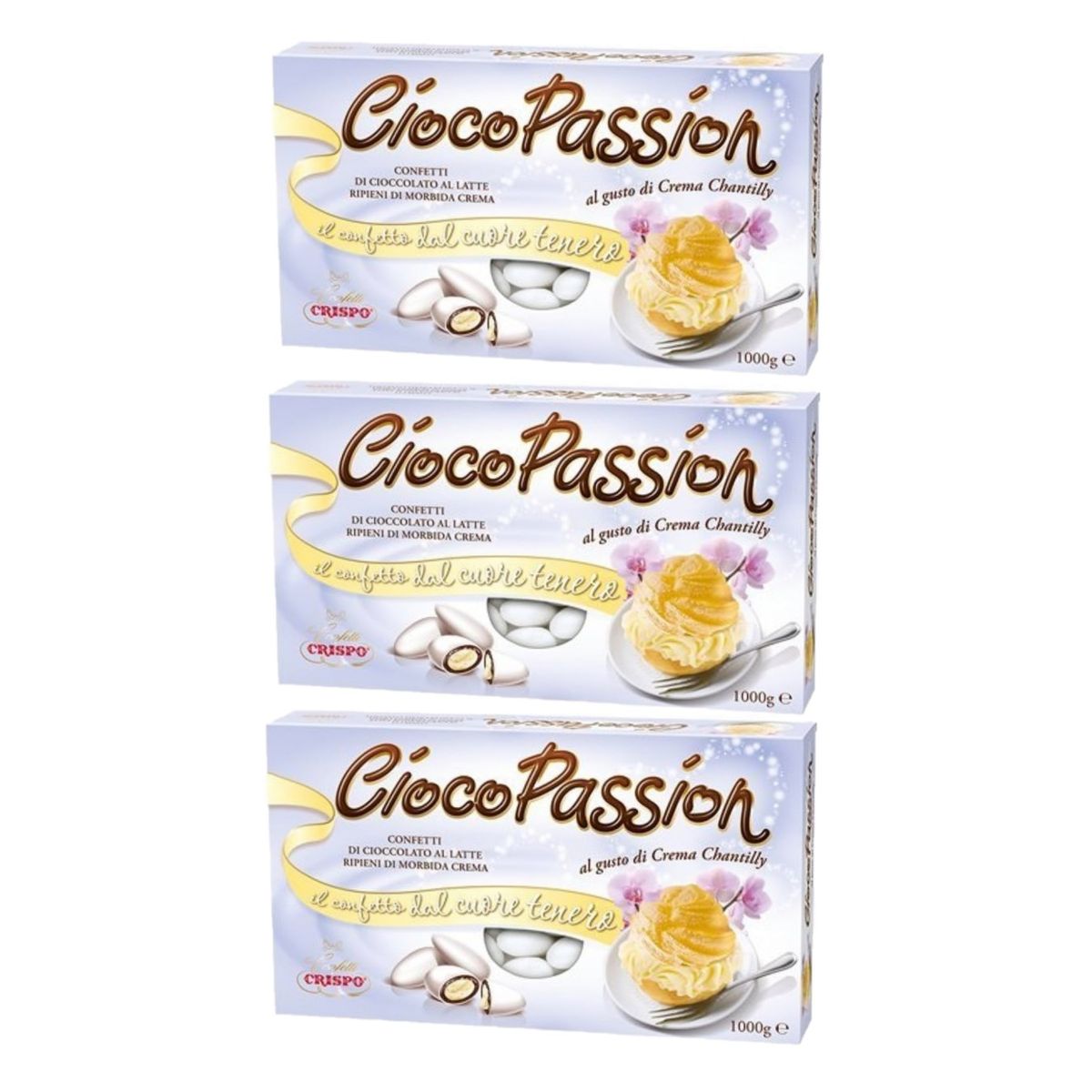 Crispo Confetti CiocoPassion mit Chantilly-Creme 1 kg. 3 Stück