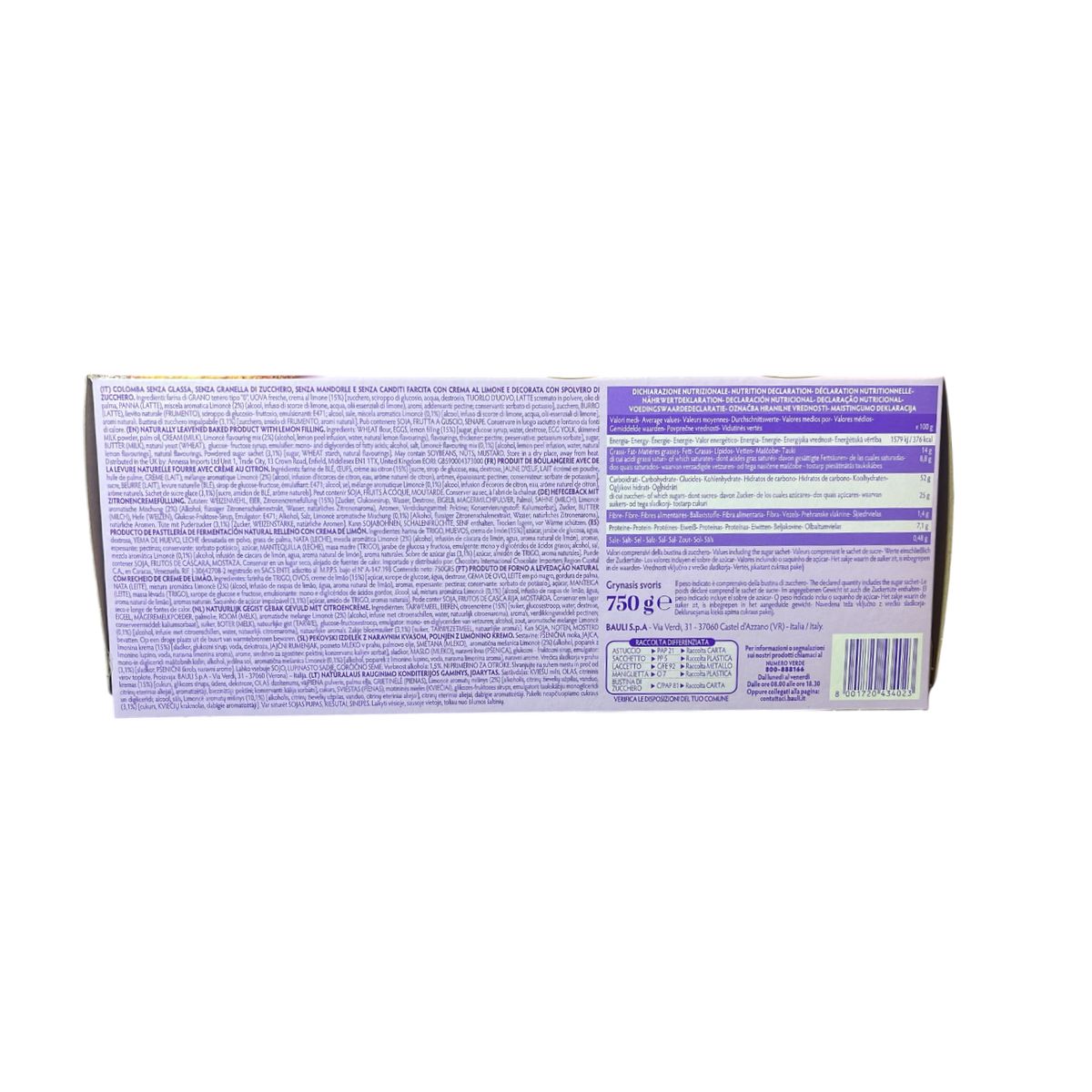 BAULI Colomba Limoncè 750 g