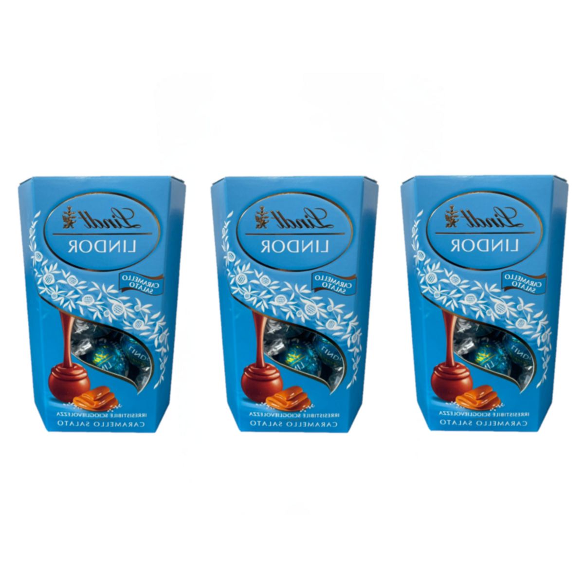 Lindt Lindor Salted Caramel 200g – Chocolate Pralines with a Soft Caramel Heart – Irresistible Melt 3 Pieces