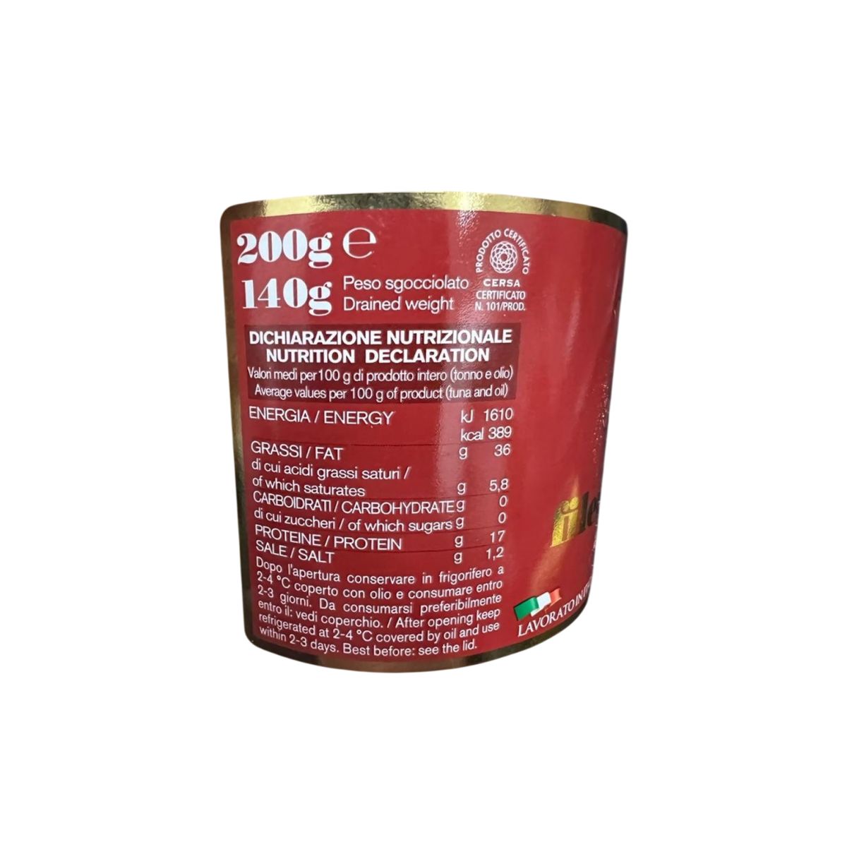 Filete de Atún Sardanelli en Aceite de Oliva 190g en Vaso