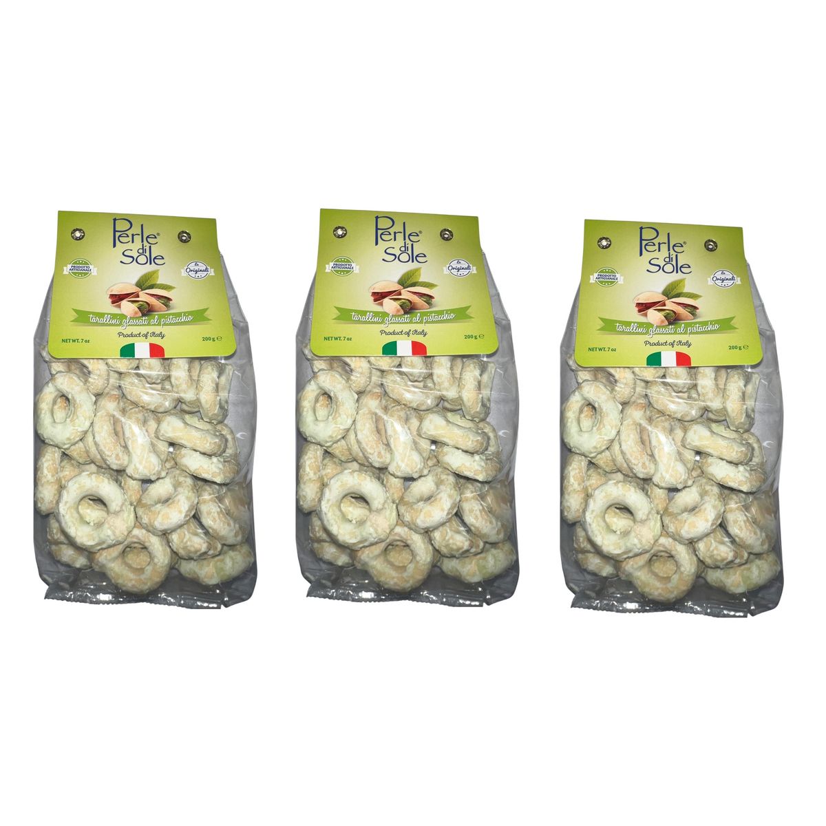 Perle di Sole Tarallini Glaseado con Pistacho 200 Gr.