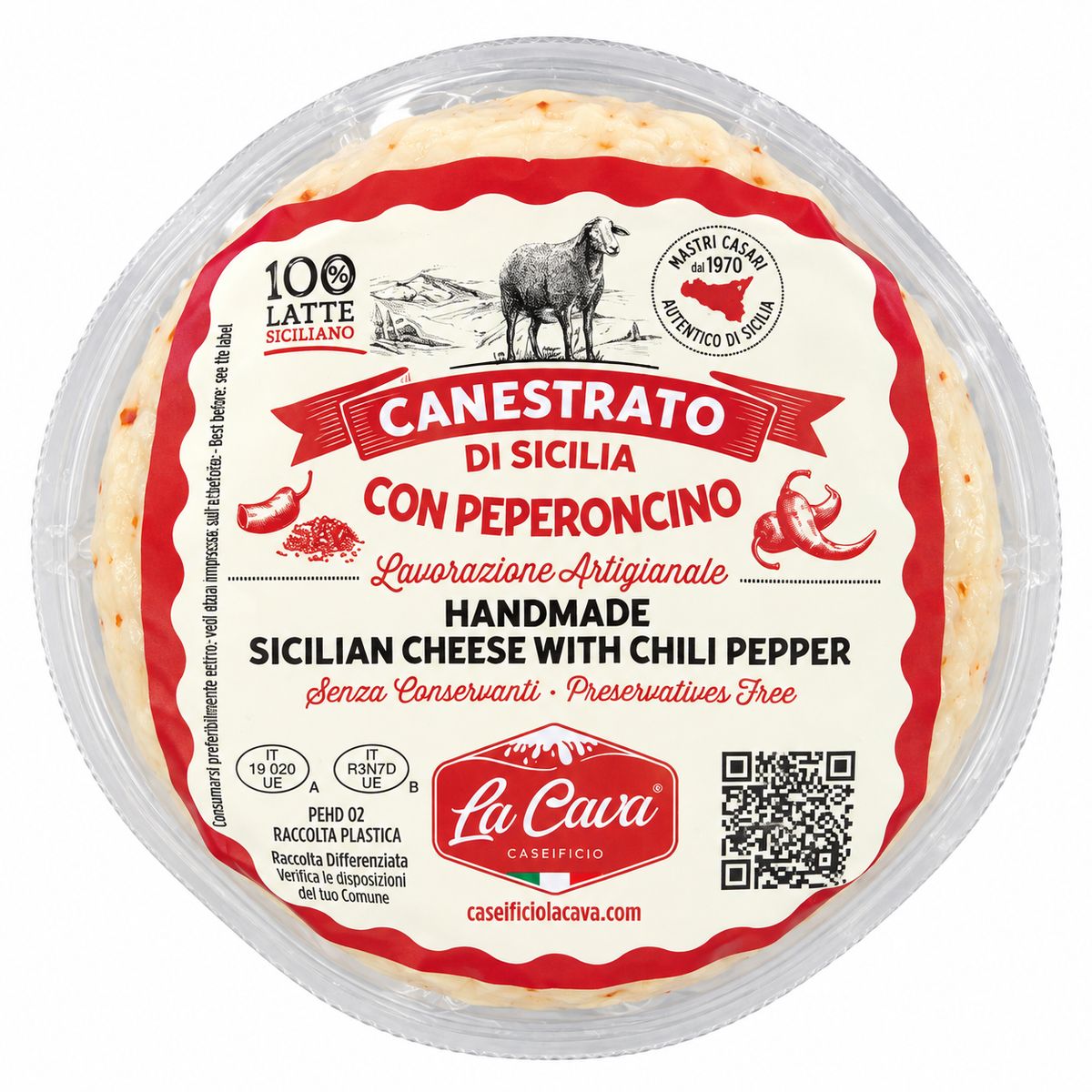 Cava Canestrato di Sicilia with Chili Pepper 500g