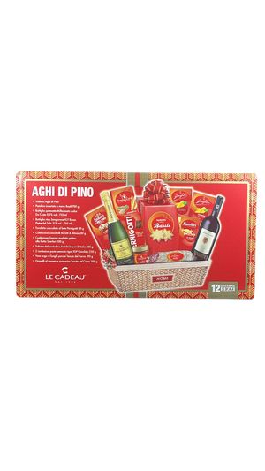 Le Cadeau Panier “Aghi di Pino” 12 Pièces – Coffret Gourmand Italien avec Pandoro Bauli, Vins et Douceurs Artisanales_0