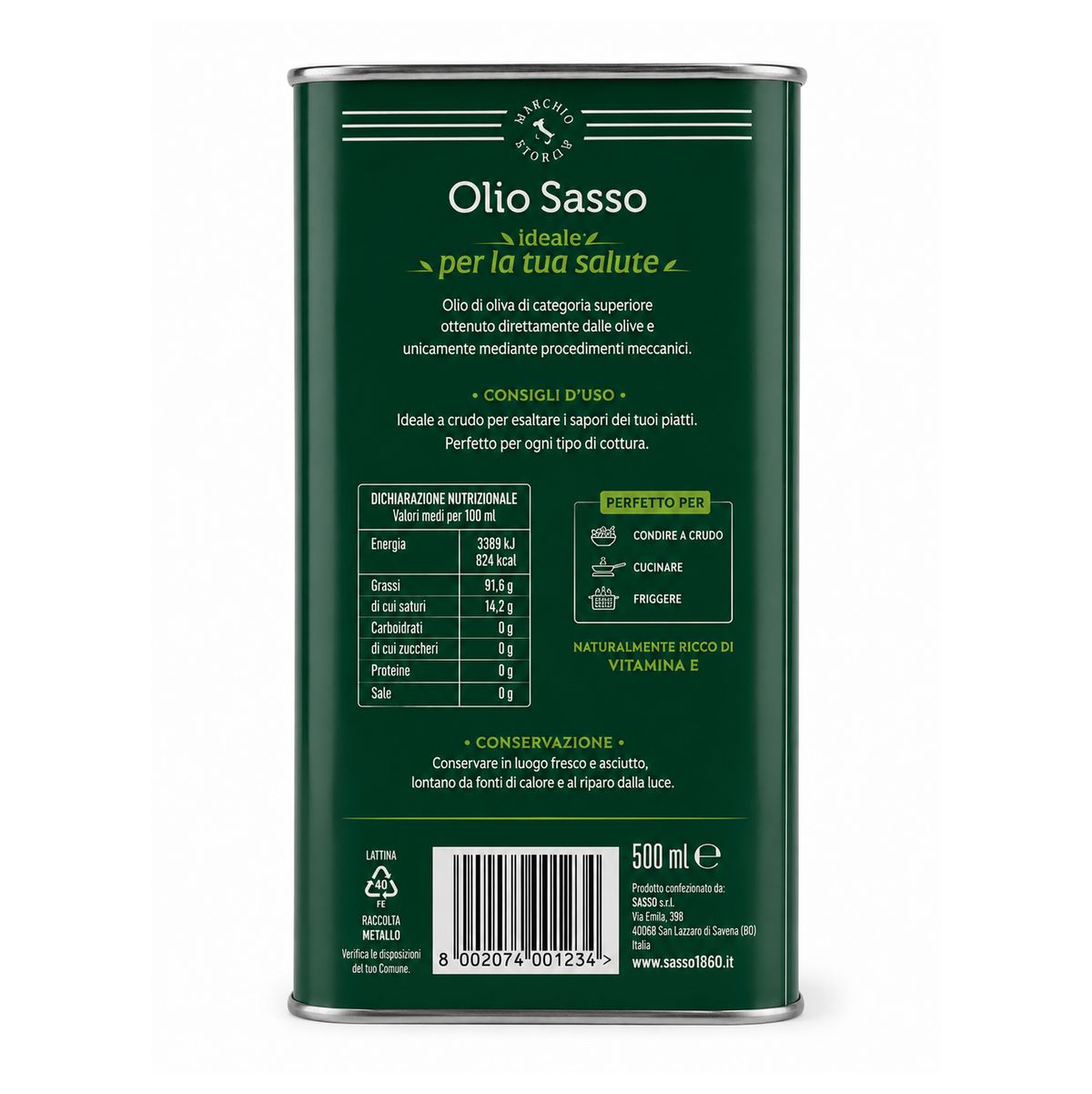 Sasso Olio di Oliva 500 ml in Lattina