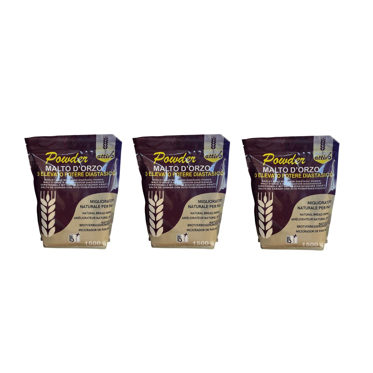 Malto attivo Farina di Orzo Maltato Powder Diastasico 1,5 Kg.