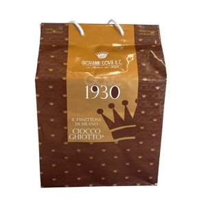 Giovanni Cova Panettone “Ciocco Ghiotto” en Shopper 1 Kg – Gâteau Italien au Chocolat et Crème de Cacao