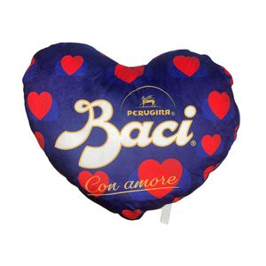 Baci Perugina Gadget Coussin Cœur 75 g – Cadeau avec Minimum 5 Baci Classiques au Chocolat Noir