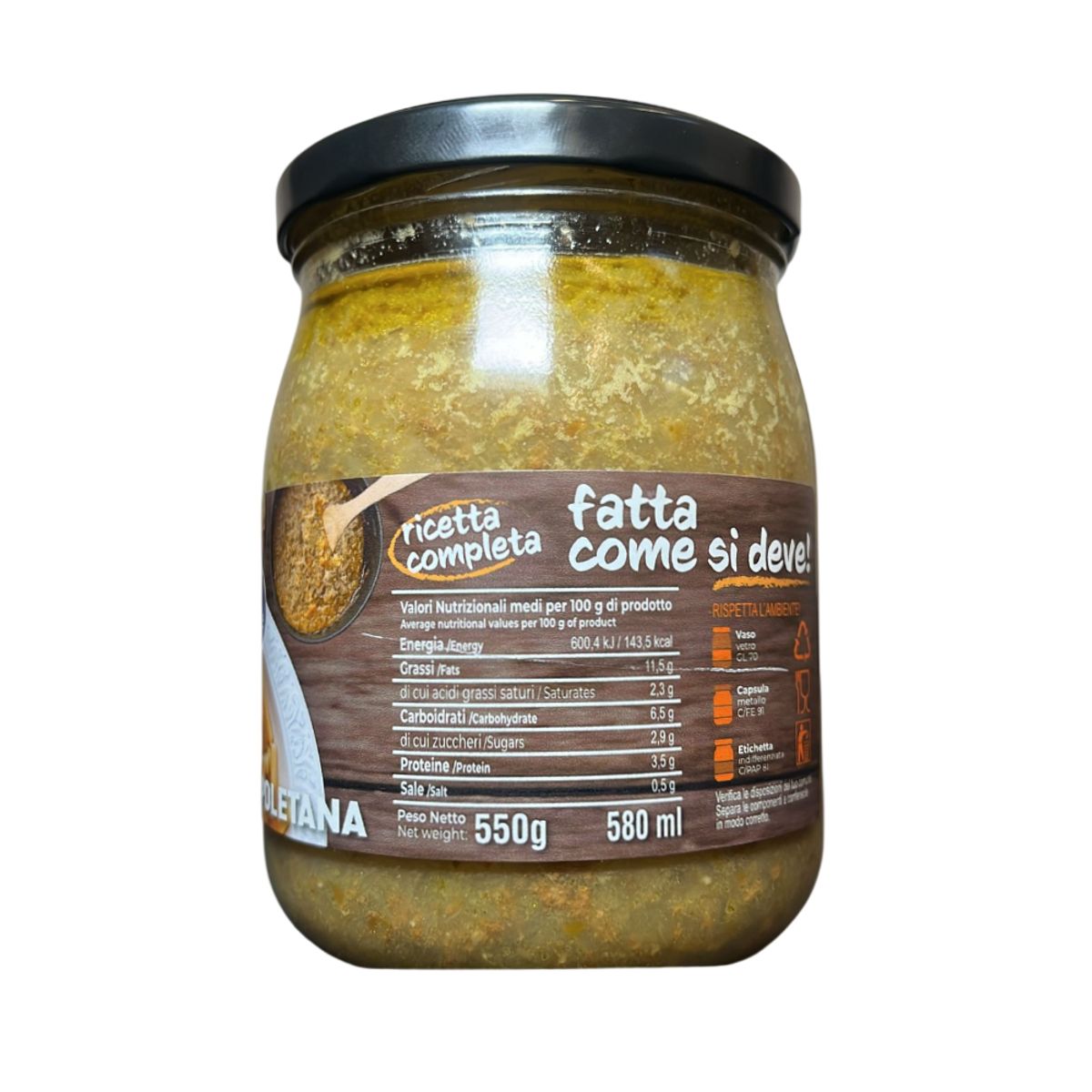 O Sole e Napule Ready-made Neapolitan Genoese Sauce 550 Gr
