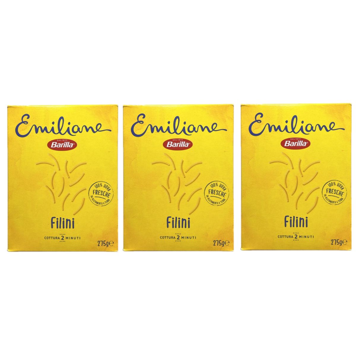 Barilla Emiliane Filini Eiernudeln 275 g – 3 Stück