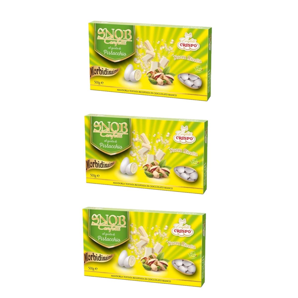 Crispo Confetti Snob à la Pistache 500 Gr. - 3 Pièces