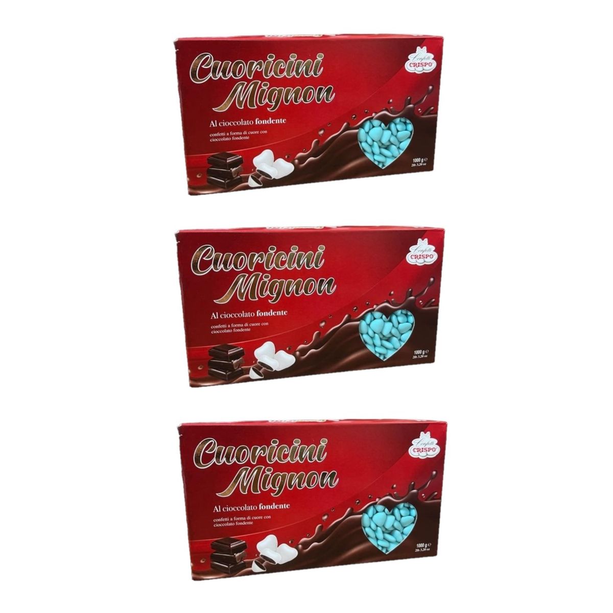 Crispo Confetti cuoricini Mignon celeste 1 Kg. - 3 Pezzi
