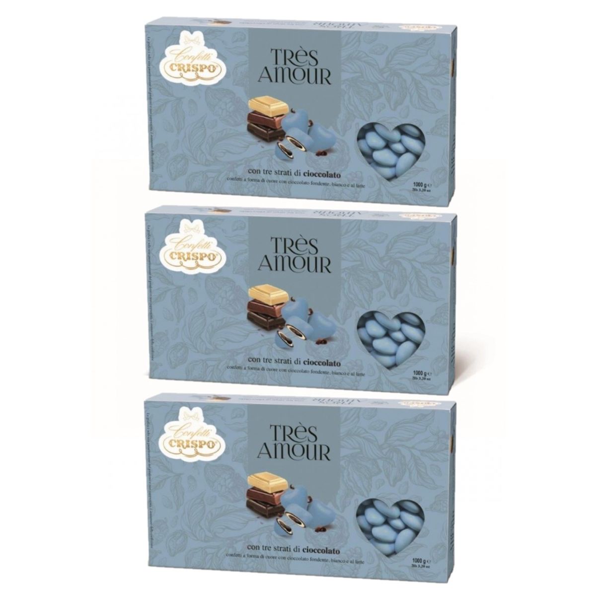 Crispo confetti Très Amour celeste 1 Kg 3 pezzi
