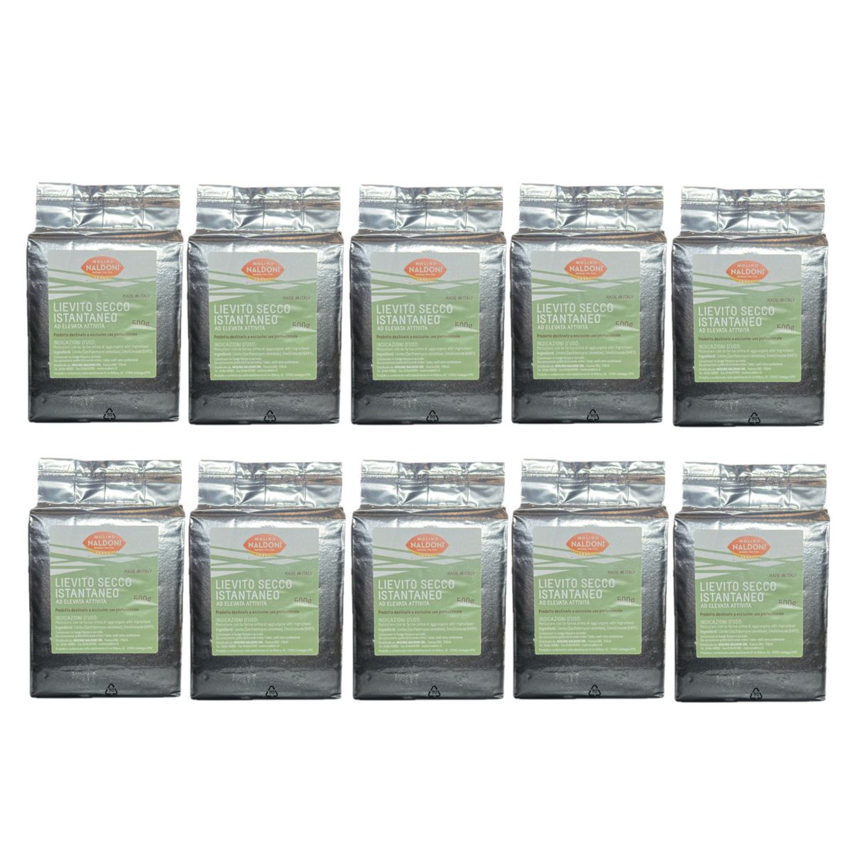 Levure sèche instantanée Molino Naldoni 500 g - 10 sachets