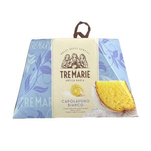 Tre Marie Panettone Capolavoro Bianco 800g – Panettone Italiano sin Pasas ni Frutas Confitadas, con Mantequilla y Azúcar Glas