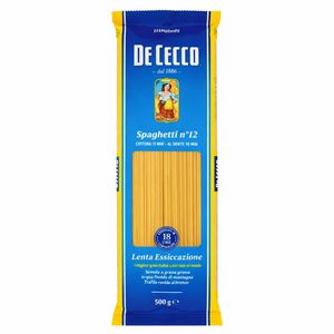 De Cecco Spaghetti n°12 500 g – Pasta di Semola di Grano Duro a Lenta Essiccazione