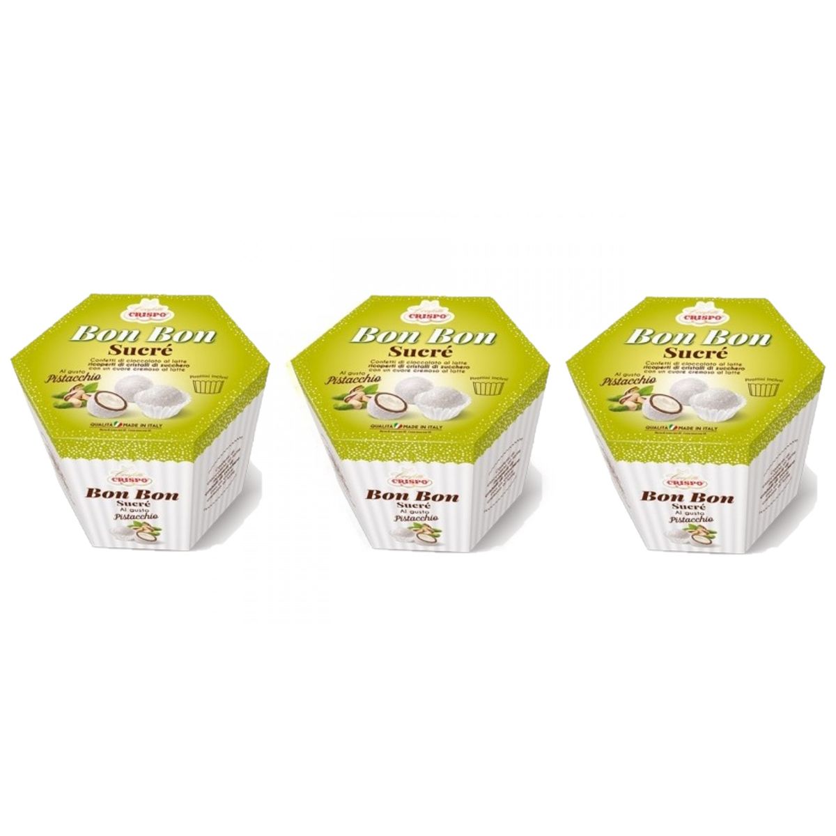Crispo Confetti Bon Bon Sucré Pistacchio 500 Gr 3 pezzi