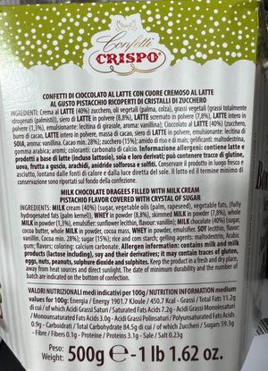 Crispo Confetti Bon Bon Sucré Pistache 500 Gr._1