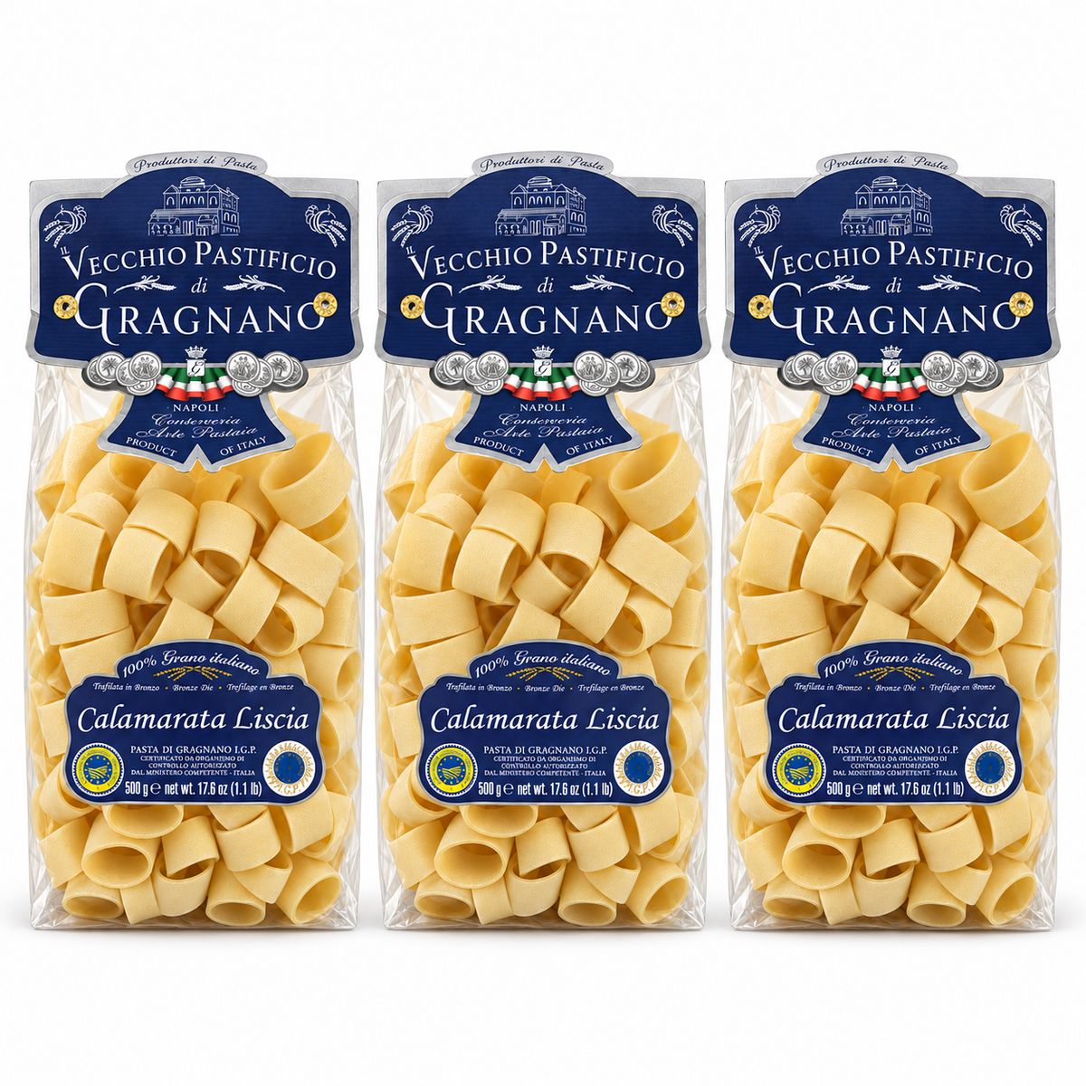 Il Vecchio Pastificio di Gragnano Smooth Calamarata 500g - 3 pieces