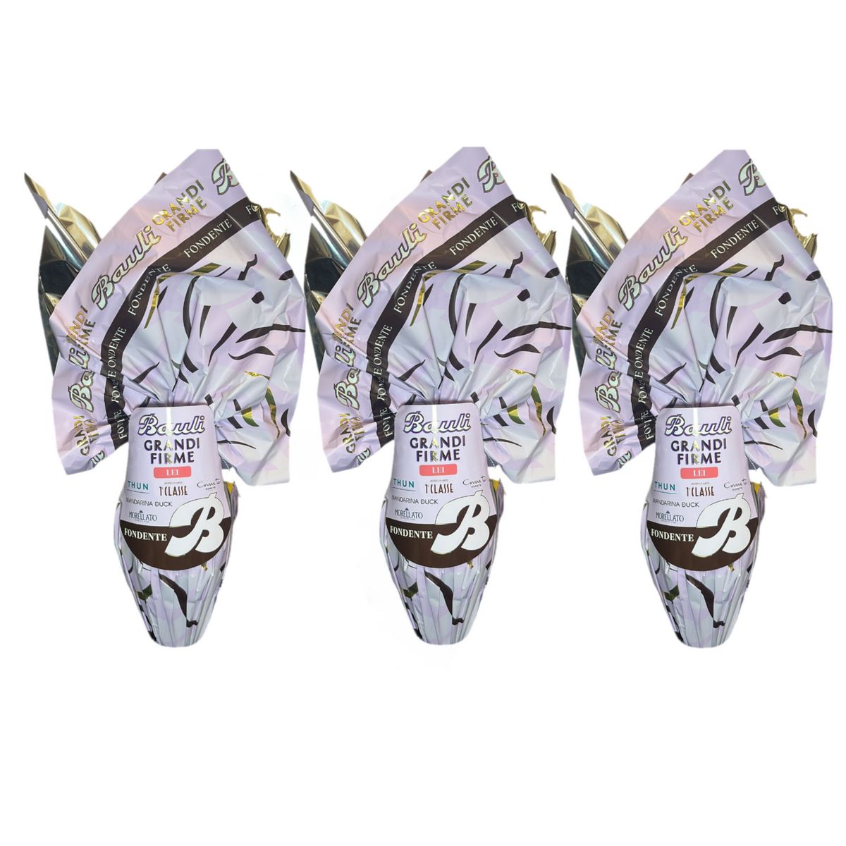 Bauli Uovo Grandi Firme Lei Cioccolato Fondente 365 Gr - 3 Pezzi