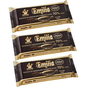 Zaini Extra Zartbitterschokolade Block 70% 1 kg – Profi-Großtafel für Konditorei, Backen und Gourmet-Desserts_0