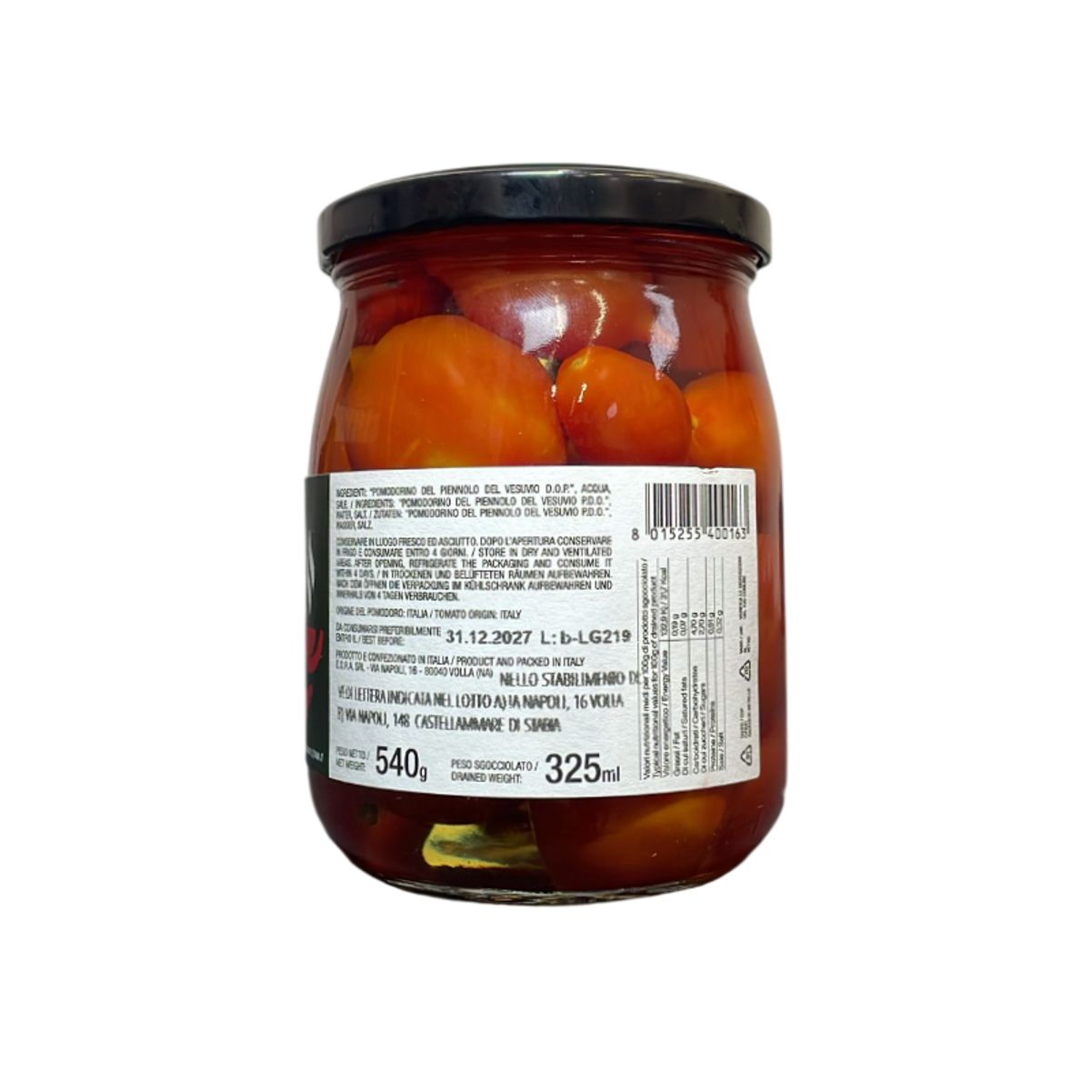 Neapolitan Fantasy Piennolo Cherry Tomatoes from Vesuvius DOP Whole Natural 540 Gr