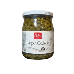 Robo Occhiello Capers in Wine Vinegar 560 g – Selected Capers for Professional Use