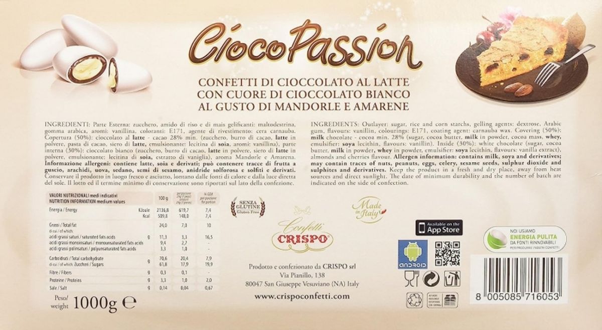 Crispo Confetti CiocoPassion Mandorle e Amarene 1 kg.