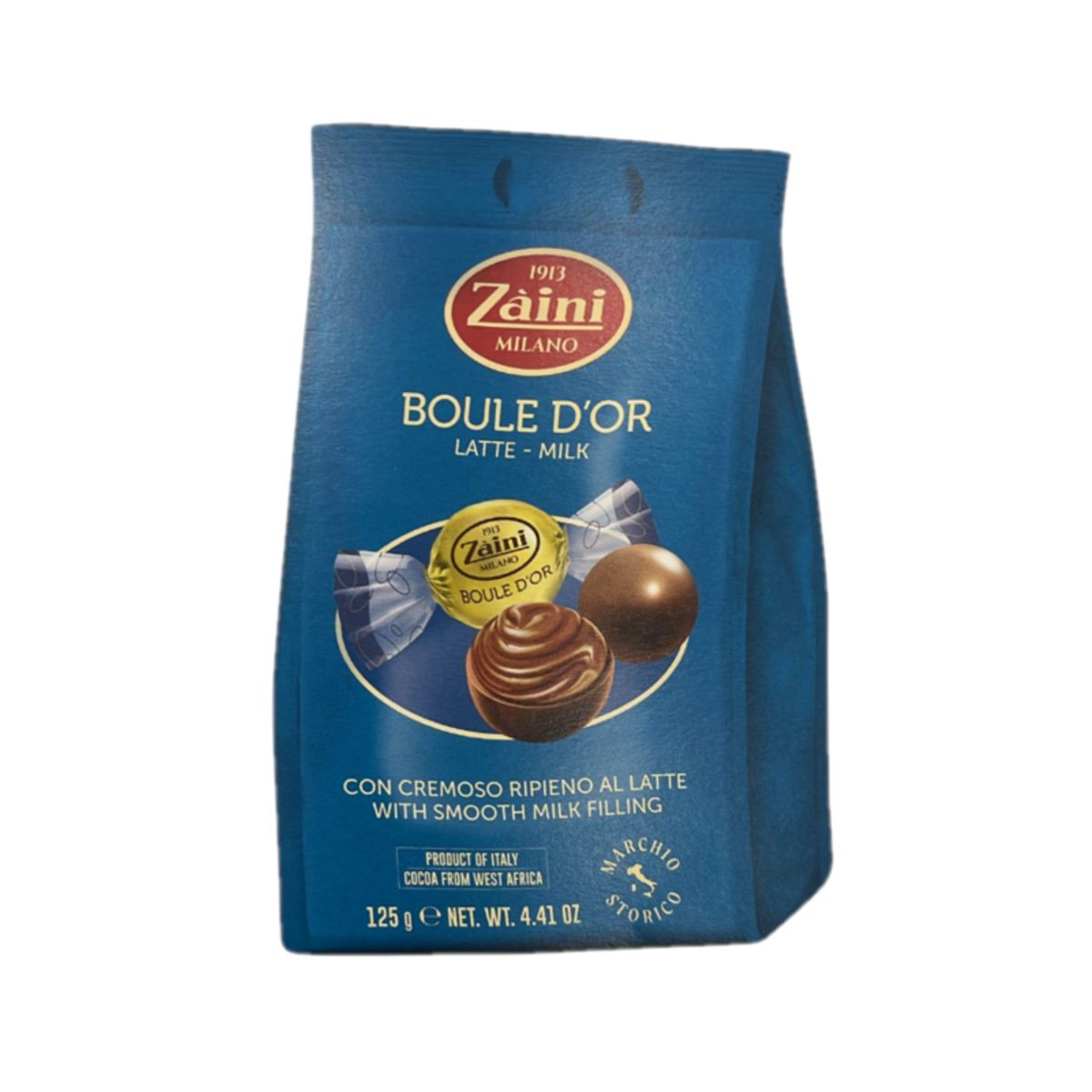 Zaini Boule d'Or Latte 125g – Milk Chocolate Pralines with Creamy Filling, Italian Quality