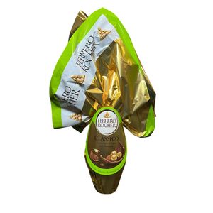 Ferrero Rocher Klassisches Milchschokoladen-Osterei mit Haselnüssen 212,5 g – Mit Pralinen