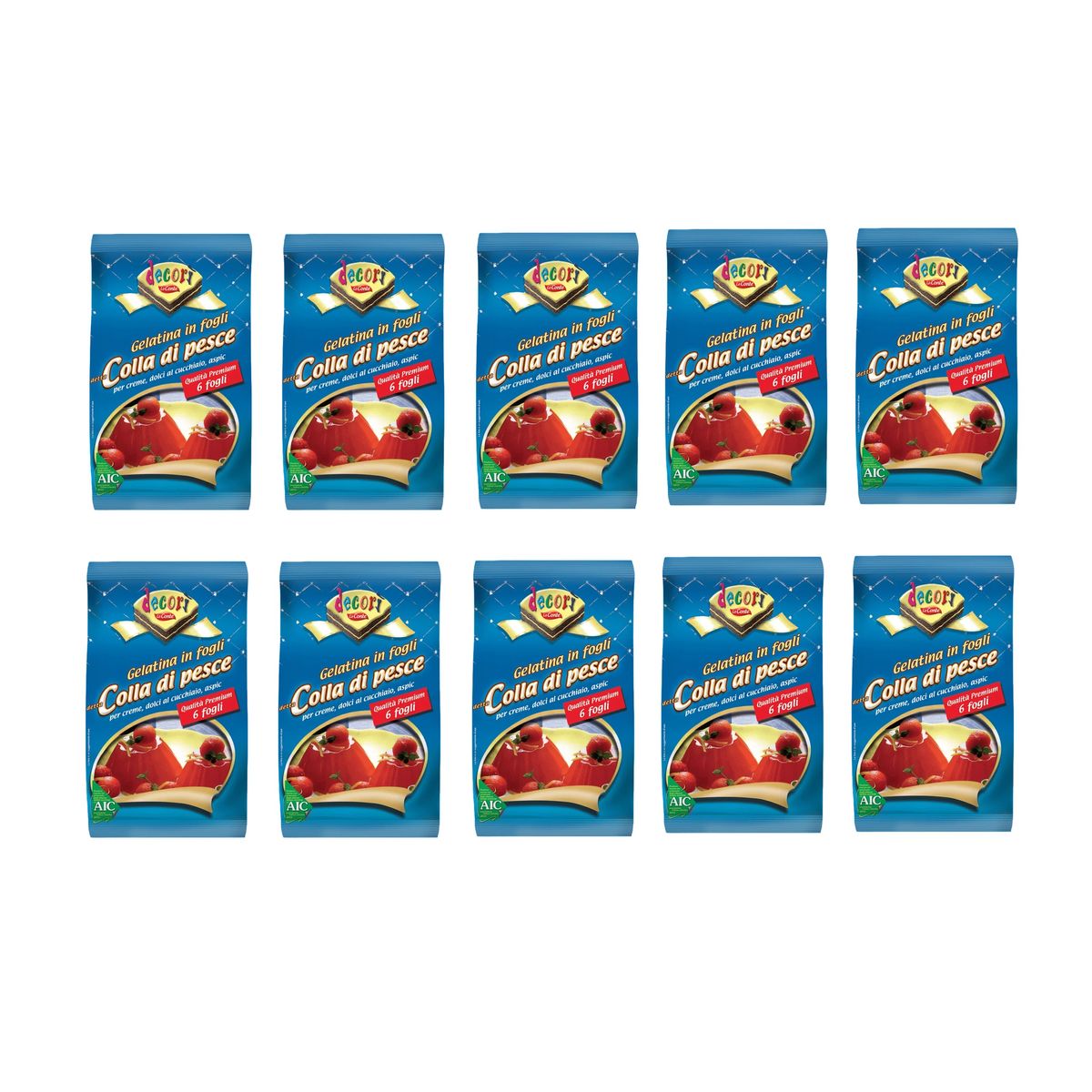Decorì Gelatina in Fogli Colla di Pesce 10 Gr .