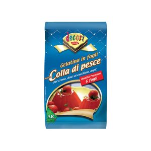 Feuilles de gélatine Decorì à la colle de poisson, 10 g (à conserver jusqu'au 30/09/2025)