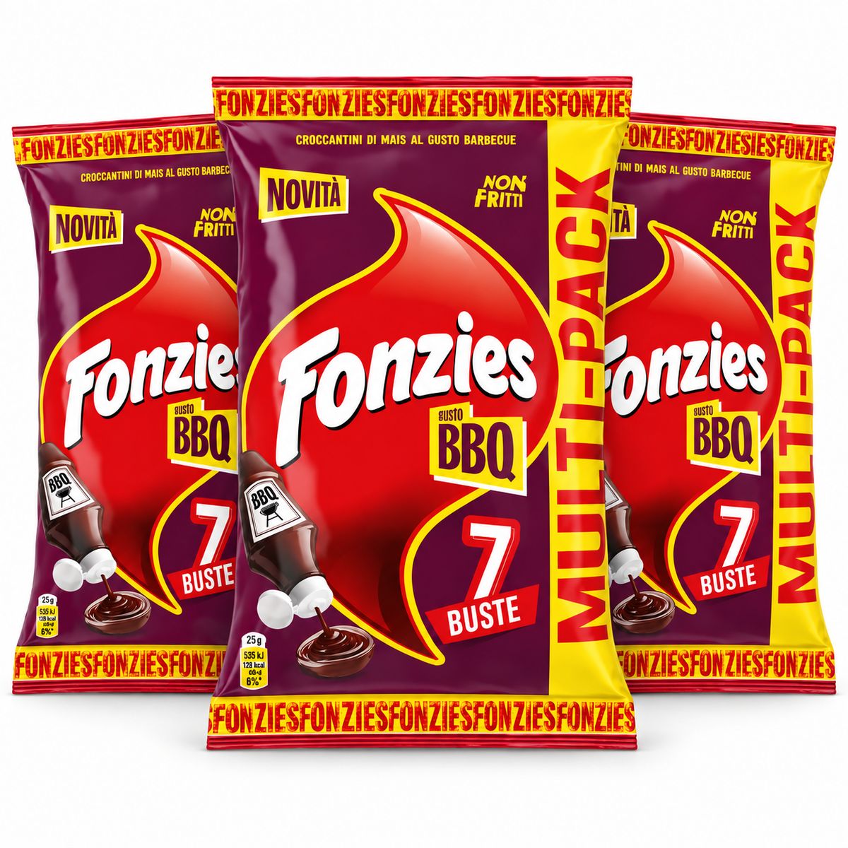 Fonzies BBQ 164,5 g – Maïs apéritifs barbecue – 3 pièces