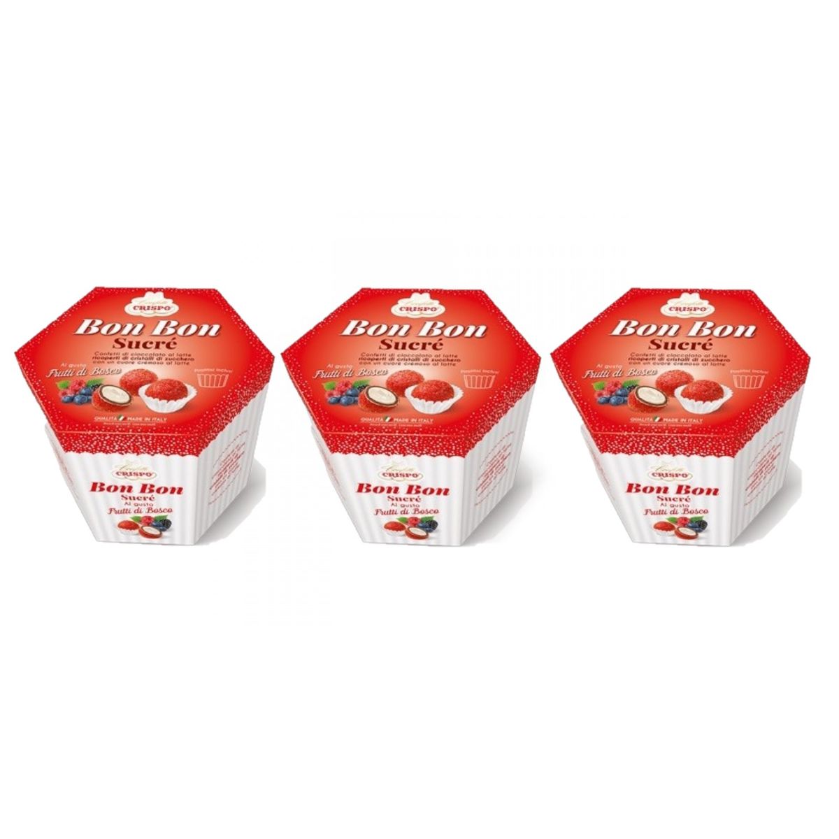 Crispo Confetti Bon Bon Sucré Frutti di Bosco 500 Gr. 3 pezzi
