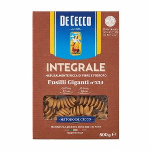 De Cecco Vollkorn Fusilli Giganti Nr. 234 500 g – Hartweizenvollkornpasta