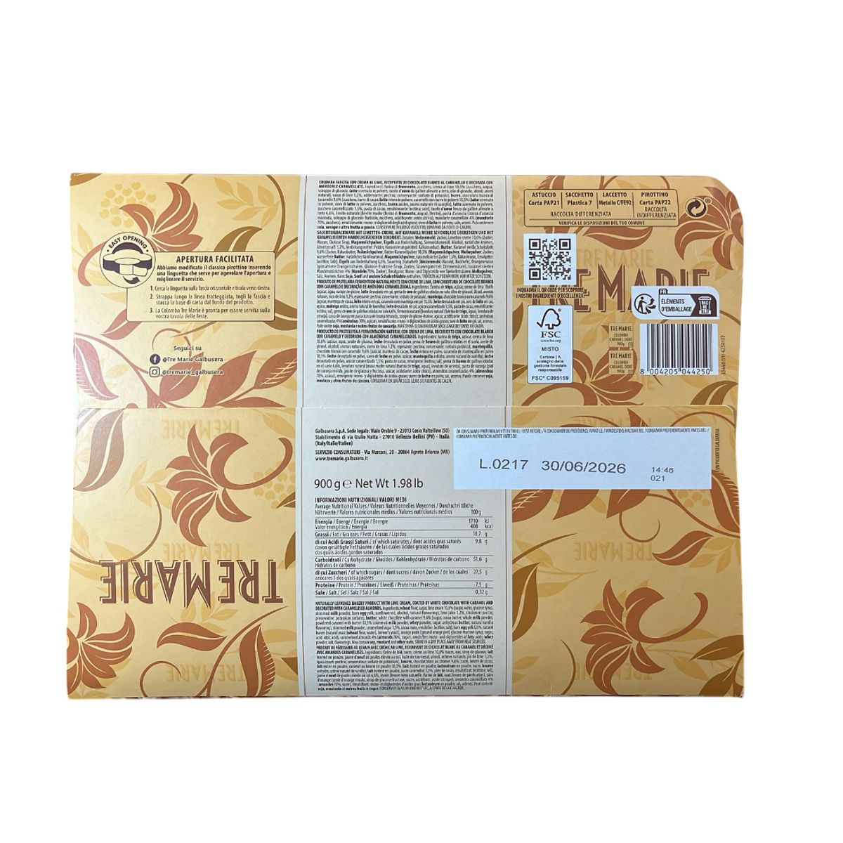 Tre Marie Colomba Caramel Dorè 900 g